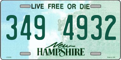 NH license plate 3494932