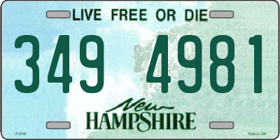 NH license plate 3494981