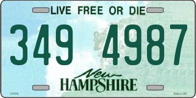 NH license plate 3494987