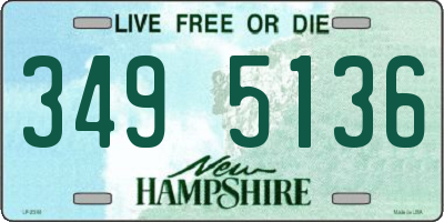 NH license plate 3495136