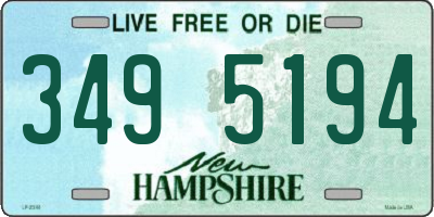 NH license plate 3495194