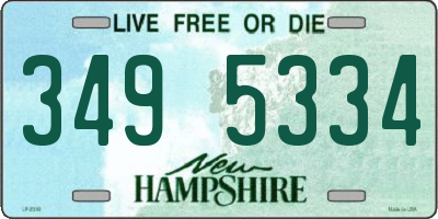 NH license plate 3495334