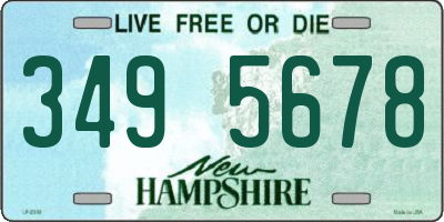 NH license plate 3495678