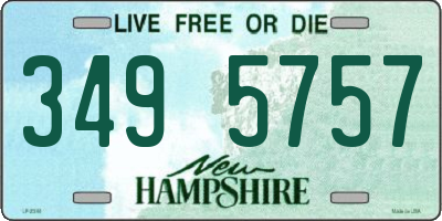NH license plate 3495757