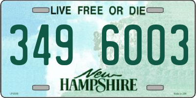 NH license plate 3496003