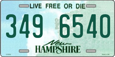 NH license plate 3496540