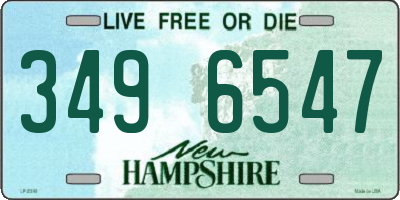 NH license plate 3496547