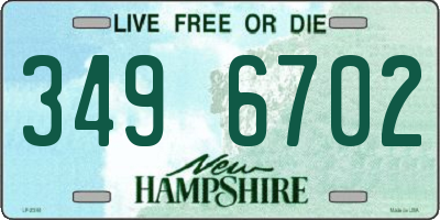 NH license plate 3496702