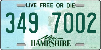NH license plate 3497002