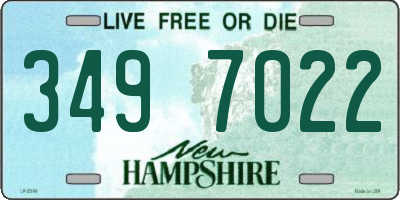 NH license plate 3497022