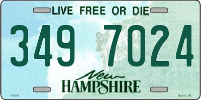 NH license plate 3497024