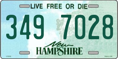 NH license plate 3497028