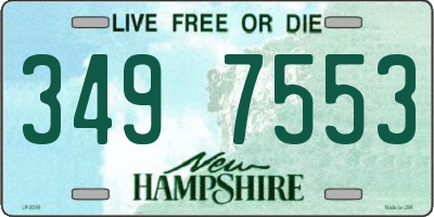 NH license plate 3497553