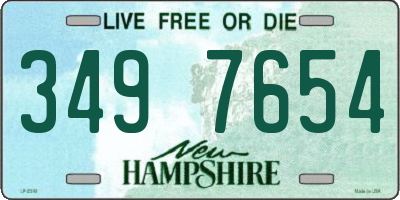 NH license plate 3497654