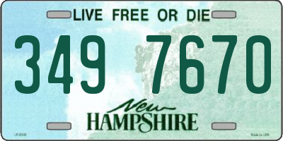 NH license plate 3497670