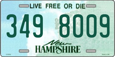 NH license plate 3498009