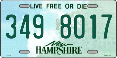NH license plate 3498017
