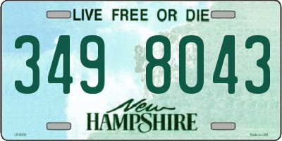 NH license plate 3498043