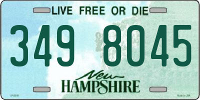 NH license plate 3498045