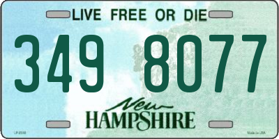 NH license plate 3498077