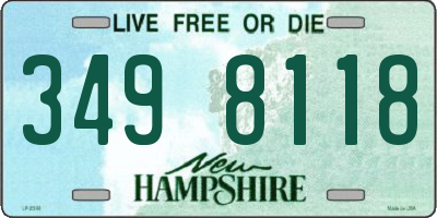 NH license plate 3498118