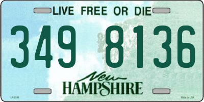 NH license plate 3498136