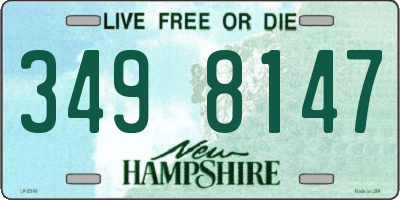 NH license plate 3498147