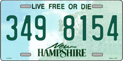 NH license plate 3498154