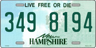 NH license plate 3498194