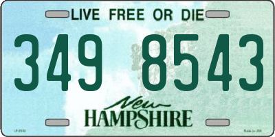 NH license plate 3498543