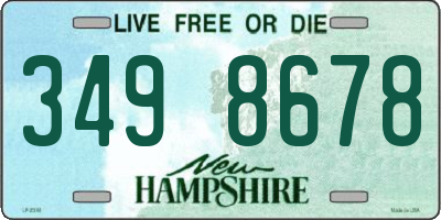 NH license plate 3498678