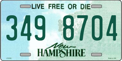 NH license plate 3498704