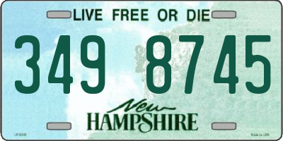 NH license plate 3498745