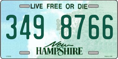 NH license plate 3498766