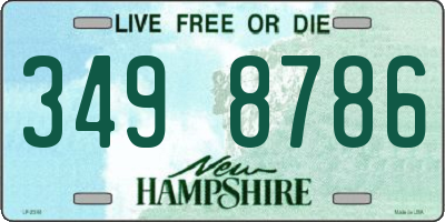 NH license plate 3498786