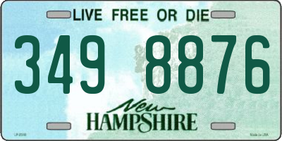 NH license plate 3498876