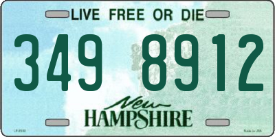 NH license plate 3498912