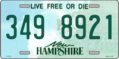 NH license plate 3498921