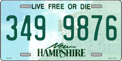 NH license plate 3499876