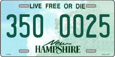 NH license plate 3500025