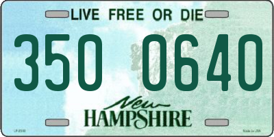 NH license plate 3500640