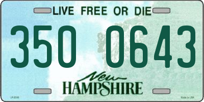 NH license plate 3500643