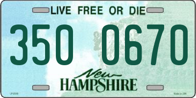 NH license plate 3500670