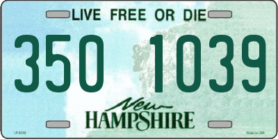 NH license plate 3501039