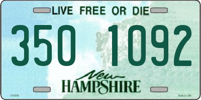 NH license plate 3501092