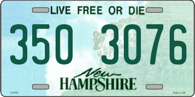 NH license plate 3503076