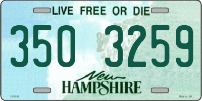 NH license plate 3503259