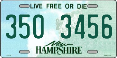 NH license plate 3503456