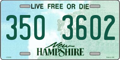 NH license plate 3503602