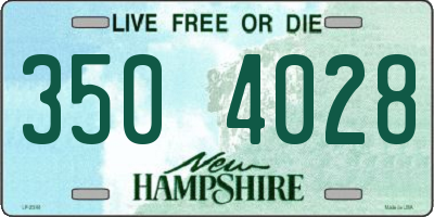 NH license plate 3504028